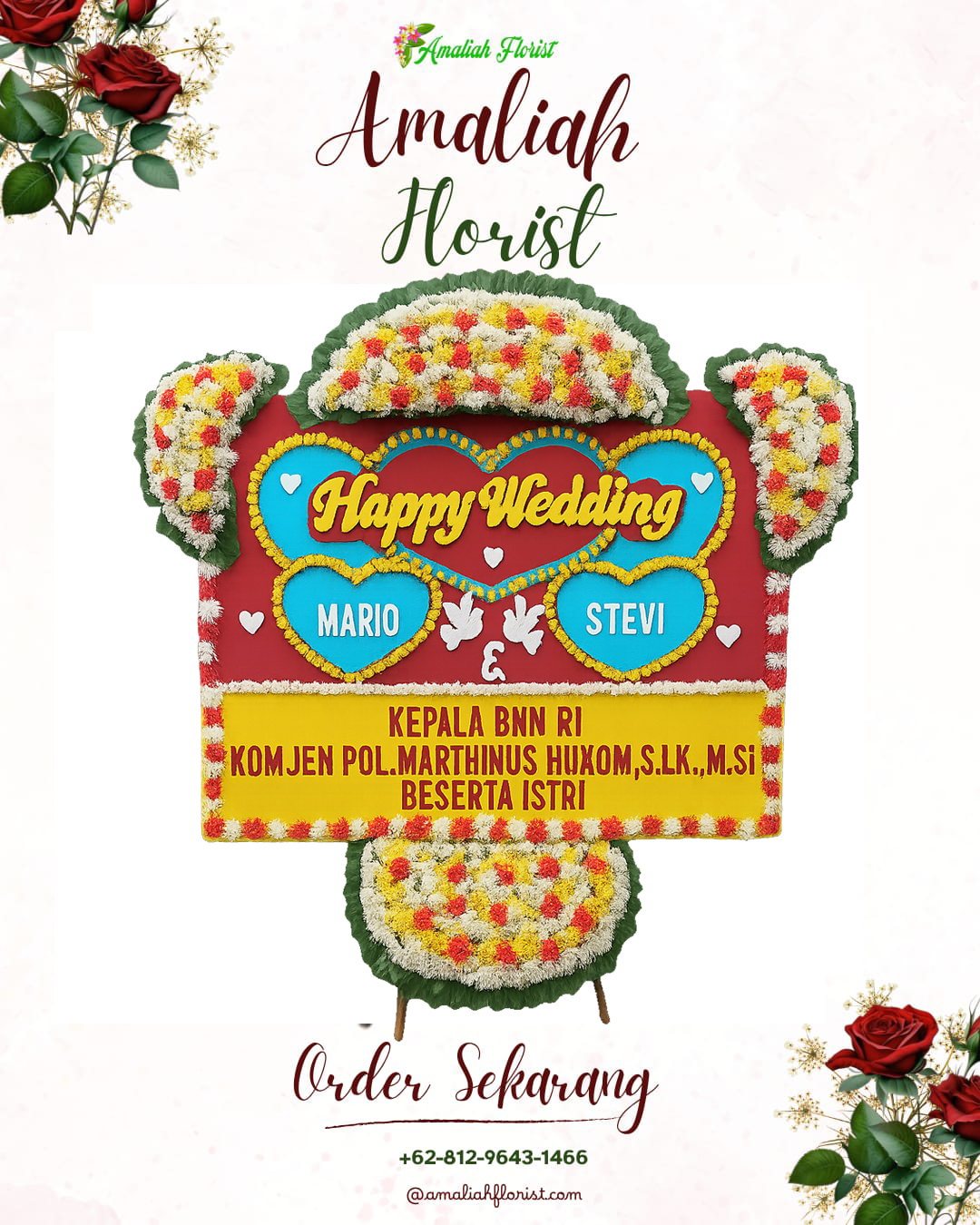 Papan Bunga Pernikahan Kalipucang